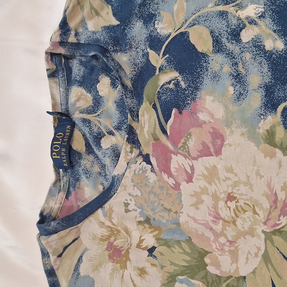 POLO RALPH LAUREN ALL OVER PRINT T-SHIRT HAWIIAN FLORAL MENS XXL CREW NECK - Picture 2 of 5